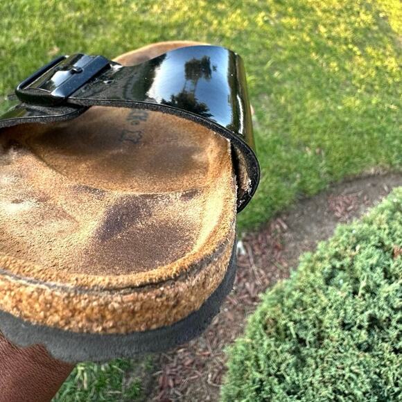 Birkenstock Madrid Black Patent Leather Sandals Birk Size‎ 41 L10 M8 - Picture 10 of 16